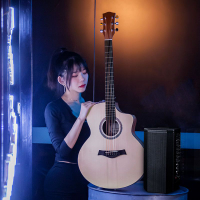 電箱吉他專業級初學者男女生專用41寸全單板民謠木吉他演奏版樂器