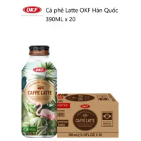 OKF Cà phê Latte Hàn Quốc 390ML x 20 chai - Hạt Arabica Brazil - Chất lượng cao cấp - Uống liền - Kế