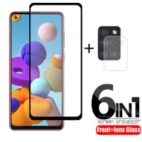 6-in-1 For Samsung Galaxy A21S Glass For Samsung A21S Tempered Glass Full Cover 9H Screen Protector For Samsung A21S Lens Glass