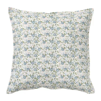 NATTFLYN 靠枕套, 花朵圖形/藍色, 50x50 公分