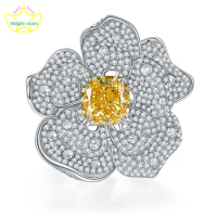 Bright Stars flowers square 10*10mm ice cut high-carbon diamond three-in-one pendant watch brooch set