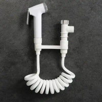 Handheld Toilet Bidet Spray Set ABS Portable Bathroom Shower Head Nozzle Spring Hose Adapter for Personal Hygiene Cleaning Tool