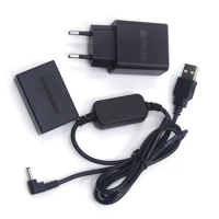 QC3.0 18W Charger + ACK-E12 USB Power Adapter Cable + LP-E12 Dummy Battery DR-E12 for Canon EOS M2 M10 M50 M100 M200 Camera