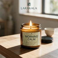 LARAKALA Morning Calm Scented Candle Lilin Aromaterapi - Coconut Soy Wax Premium Pengharum Ruangan H