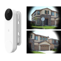 Horizontal Adjustable Wall Mount Bracket Doorbell Accessories Left Right 45 Degrees Rotating for Google Nest Doorbell(battery)