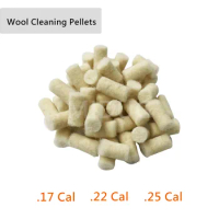 100 Pcs Cleaning Cotton Wool Felt Cleaning Pellets Polishing Pad for Gun Maintenance .22.177, .25 Caliber with Storage Box