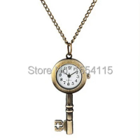 Hot Sale Retro Key Pocket Watch Necklace Jewelry Wholesale Korean sweater Chain Fashion Watch Pocket Watch