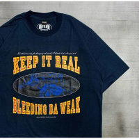 KAOS T-Shirt KEEP IT REAL X BRUCKLESS-BLEENDING DA WEAK Bahan Tebal Cotton Combed 24s untuk pria/wan