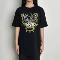 Kaos KENZO TIGER EMBROIDERY YELLOW CREAM BLACK TSHIRT 100% ORIGINAL L