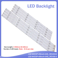 (New kit) 16 PCS(8*A8*B)LED backlight strip for LG TV 49UF6407 LGE_WICOP_49inch_UHD_REV06_A LGE_WICOP_49inch_UHD_REV06_B NC490