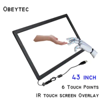 Obeytec 43 inch 6 Touch Points Infrared Frame, Without Glass, IR Touch Sensor, 6 Touch Points for Monitor