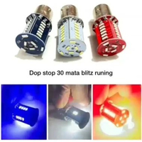 LAMPU LED STOP REM 30 MATA STROBO BAYONET KEDIP FLASH DC 12V RUNNING PUTIH