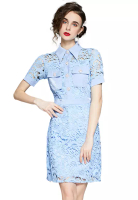 Sunnydaysweety 鉤花鏤空水溶蕾絲連身裙 A21032911