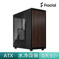 【Fractal Design】North Charcoal Black TG Dark Tint 電腦側透機殼-胡桃木/黑