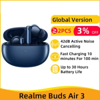 New Global Version buds Air 3 TWS Earphone Bluetooth 42dB Active Noise Cancelling Wireless Headphone IPX5 For realme 9 Pro