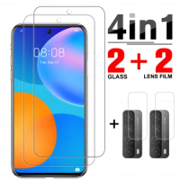 4-in-1 Cover Tempered Glass For Huawei P Smart 2021 Screen Protector For Huawei Mate10 Pro Mate10 Lite Mate20 Nova3i Camera Lens