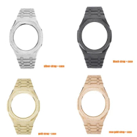 Watch Strap + Watch Case Retrofit Accessories For Casio G-Shock Gen4 GA2100 GA2110 Flash Watch Band Watch Set 316 Metal Bracelet
