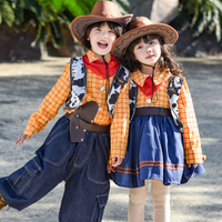 Hot Childrens Day Cos Buzz Lightyear Woody Childrens Costume Boys and Girls Denim