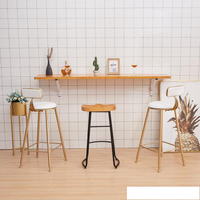 牆上吧臺實木隔板長條家用書桌椅組合壁掛置物架掛牆摺疊吃飯桌AQ