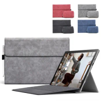 Flip Cover Leather Case For Microsoft Surface Pro 6 5 4 3 7 Plus X 8 9 Tablet Sleeve For Surface Go 1 2 3 Pouch Case Stand
