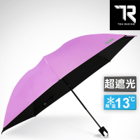 【TDN】降溫黑膠反向折傘 抗UV秒收傘晴雨傘自動收傘B7488_薰衣紫