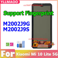 New OLED Mi 10 Lite 5G Screen Assembly Replacement For Xiaomi Mi 10 Lite 5G M2002J9G M2002J9S Lcd Display Digital Touch Screen