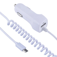 50pcs/lot 5V 2.1A Micro USB USB 3.1 USB -C Type C Car Charger with Retractable Cable for Samsung S9 S8 S7 S6 S5 HTC LG Nokia
