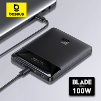 Baseus 100W Power Bank 20000mAh Type C PD Fast Charging Powerbank Portable External Battery Charger for Notebook with 100W Cable