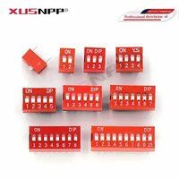 10PCS DIP Switch 4 bit Way 2.54mm Toggle Switch Red Snap Switch Wholesale Electronic