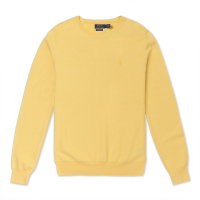 Polo Ralph Lauren RL 熱銷刺繡小馬針織棉質大學T恤-黃色