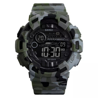 Skmei Jam Tangan Pria SKMEI 1472CMGN Men Digital Dial Camouflage Polyurethane Strap - Termasuk Box