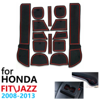 Anti-Slip Rubber Cup Cushion Door Groove Mat for Honda Fit Jazz GE6 GE7 GE8/9 2008~2013 2010 2011 2012 Accessories mat for phone
