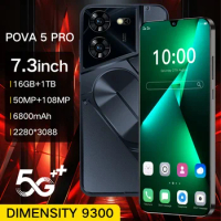 Pova 5 Pro Smartphone Original 5G 7.3 Inch Cell Phone 16G+1TB Dual SIM Card Mobile Phones Face Unlock Cellphones Android 13 2024