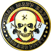 Casino Metal Chip Coins Skull Poker Card Guard Protector Lucky Souvenir Model,Free shipping