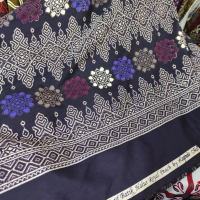 kain bahan batik semi sutra motif songket premium