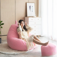 Bean Bag Lazy Sofa Leisure Fabric Drop-Shaped Corduroy Single Sofa Tatami Bean Bag Chair with Filling Furniture Bedroom