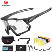 X-TIGER Photochromic Cycling Sunglasses Running Fishing Men's Glasses Polarized Women MTB Road Bike Eyewear Protection Goggles