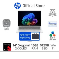 Laptop HP OmniBook 5 Snapdragon X Qualcomm Adreno 16GB RAM 512GB SSD Silver Free Windows 11 Home 14 