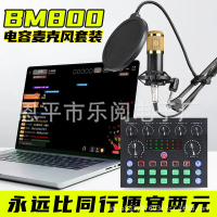 2025BM800 Condenser Microphone V8 Sound Card Computer Recording Live Streaming Sound Card USB Microp