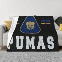 Pumas Unam - Mexican Soccer Ultra Soft Fleece Throw Blanket For Bedroom Car Couch Quilt Warm Flannel