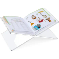 Acrylic Book Stand Clear Book Holder for Display Sturdy Open Book Stand for Desk, Kitchen Textbook Counter Reading Rack