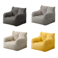Single Bean Bag Chair Sofa Chairs Lounger Seat Bean Bag Sofas Stuffed Bean Bag Couch With Armrest Sofa Chair Lazy Floor Chair