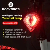 ROCKBROS Bicycle Rear Light 70LM 1000mAH Smart Cycling Tail Light Set Turn Signal Phone App Control Bike Taillight