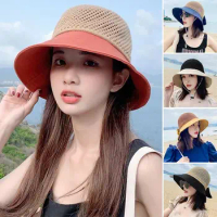 UV Protection Bucket Hat Summer Portable Foldable Beach Cap Breathable Wide Brim Sunshade Hat