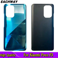 6.67" New For Xiaomi Poco F3 Battery Back Cover Glass Rear Door Housing Rear Cover For Mi Poco F3 M2012K11AG Battery Back Cover