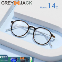 Grey Jack Frame Kacamata Bulat Unik TR90+Metal Unisex Terbaru 8044
