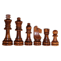 Wooden 32PCS Chess Game Pawns Checkers Standard Tournamen Staunton Figurine Pieces Chess Pieces Only for Chess Board Game