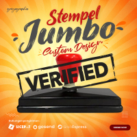 Stempel Jumbo Custom Design - Mudah Digunakan & Praktis - Tinta Flash Tanpa Bak - Berbagai Ukuran & 