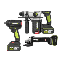 【WORX 威克士】20V 超CP值無刷水電三機組 砂輪機+電錘+起子機組 經典版 WU388+WU808+WU294(WU939)
