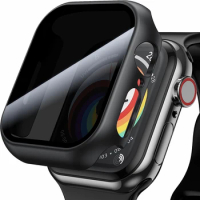 Watch Case For Apple Watch Series 9/8/7/6/5/4/SE Privacy Screen Protector 45mm 41mm 44mm 40mm 49mm Tempered Film iWatch Cover